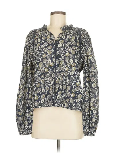 Pre-owned The Westside Long Sleeve Blouse In Blue