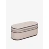The White Company Branded Leather Travel Jewellery Case Almond In Neutral