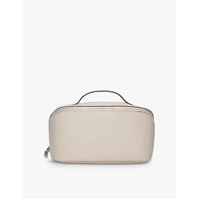 The White Company Almond Saffiano Fold Out Leather Make-up Cas