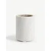 The White Company Marble Toothbrush Holder 10cm X 8cm In Beige
