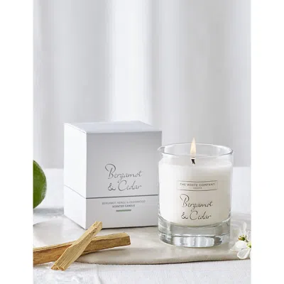 The White Company Bergamot And Cedar Scented Candle 140g In None/clear