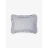 The White Company Dorit Striped Cotton Oxford Pillowcase White/blue