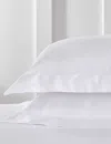 The White Company White Bordered Super-king Cotton Oxford Pillowcase 50cm X 90cm In White