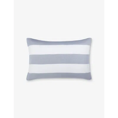 The White Company Maris Stripe Classic King Cotton-sateen Pillowcase In Wht/chmbry