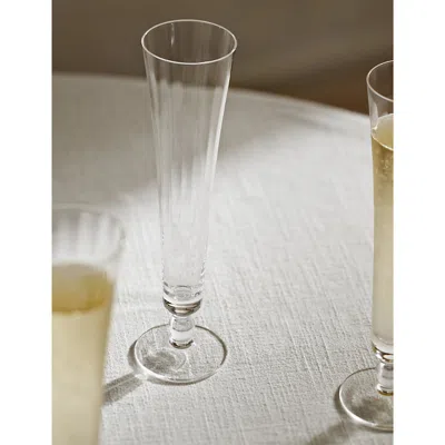 The White Company Clear Iona Optic Soda-lime Toasting Flutes Set Of Four In Transparent