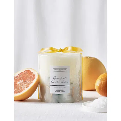 The White Company Grapefruit And Mandarin Medium Scented Mineral-wax Candle 834g In None/clear