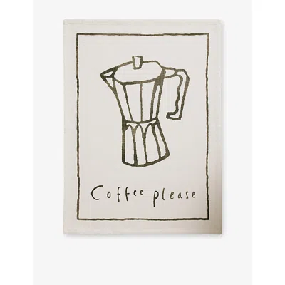 The White Company /grey Coffee Please Cotton Tea Towel In Neutral