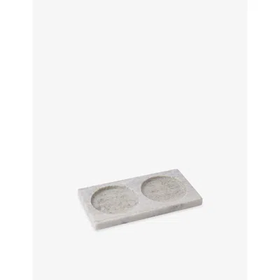 The White Company Round Marble Bottle Holder 20cm In Gray