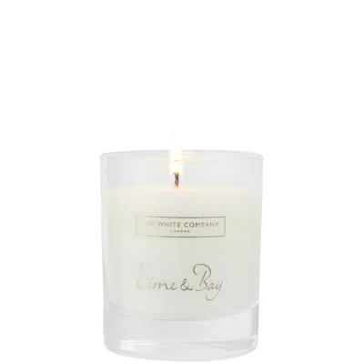 The White Company Lime & Bay Signature Candle 140g In White