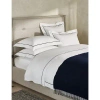 The White Company Navy Luxury Fringe-trim Brushed Wool-blend Throw In Navy