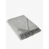 The White Company Fringe-trim Lightweight Recycled Cashmere-blend Throw In Gray