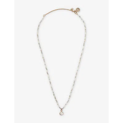 The White Company Womens White Moonstone Beaded Pendant Necklace