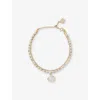 THE WHITE COMPANY THE WHITE COMPANY WOMEN'S GOLD MOONSTONE DROP BEADED GOLD-PLATED BRASS BRACELET