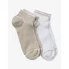 The White Company G Pack Of Two Woven Trainer Socks Mult In Gray