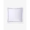 The White Company /navy Savoy Oxford Square Single Cotton Pillowcase In White