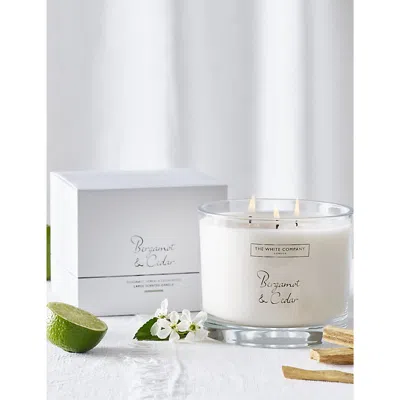 The White Company None/clear Bergamot And Cedarwood Large Scented Candle 770g In Neutral