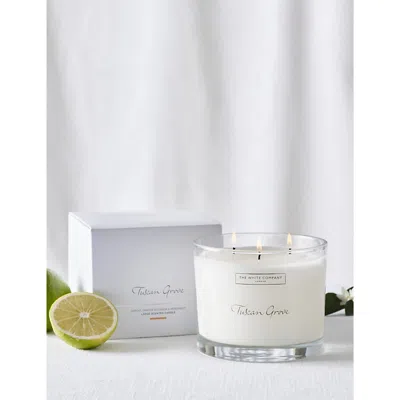 The White Company None/clear Tuscan Grove Large Mineral-wax Scented Candle 770g In Neutral