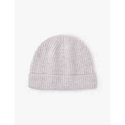 The White Company Palegrmrl Ribbed Cashmere Hat In Gray