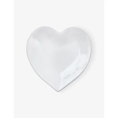 The White Company Porto Heart Small Stoneware Plate 19cm In White