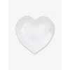 The White Company Porto Heart Stoneware Trinket Dish 13.5cm In White