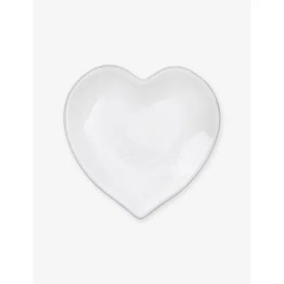 The White Company Porto Heart Stoneware Trinket Dish 13.5cm In White