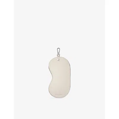 The White Company S  Textured Leather Glasses Case Keyring In Metallic