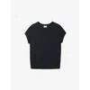 The White Company S  Button-back Short-sleeve Cotton And Linen-blend T-shirt