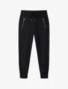 The White Company Womens Black Zip-pocket Slim-fit Organic-cotton Jogging Bottom In Black