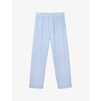 The White Company S Bluestripe Striped Elasticated-waist Cotton Pyjama Bottoms
