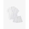 The White Company S Striped Short-sleeved Cotton Pyjamas Bluestripe Xl In White