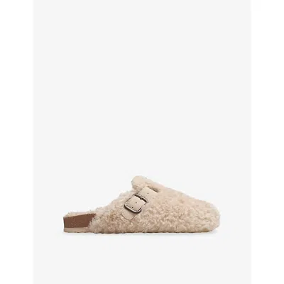 The White Company S Borg Corkbed Mule Slippers Naturlmarl In Multi