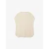 The White Company S Round-neck Curved-hem Linen-blend Top Butter In Neutral