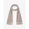 The White Company S  Fringed-edge Wool-blend Scarf In Brown