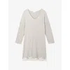 The White Company S Cloud Marl Lace-appliqué Stretch-jersey Nightdress Xl In Neutral
