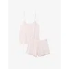 The White Company S Cloud Pink Lace-trim Relaxed-fit Jersey Shorts Pyjama Set Xs In Pink