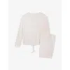 The White Company S Side-stripe Tie-hem Stretch-jersey Pyjama Set Cloud Pink In Cloud Pink