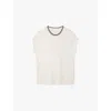 The White Company S Porcelain Embroidered-stitch Sleeveless Knitted Top In Porcelain