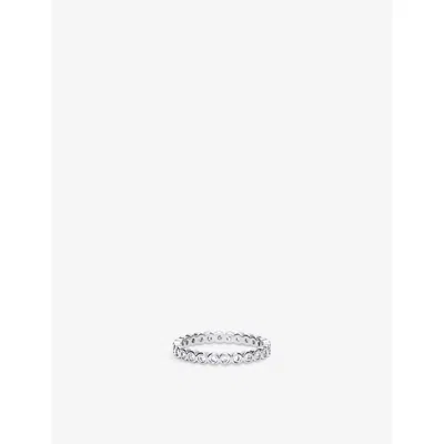 The White Company S Eternity Platinum-plated Brass And Cubic Zirconia Ring