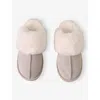The White Company S Pale Grey Faux-suede Mule Slippers In Gray