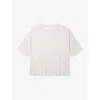 The White Company S Stripe-print Boxy-fit Cotton-jersey T-shirt Flax In Neutral