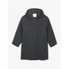 The White Company S Graphite Hooded Double-faced Wool-blend Coat In Gray