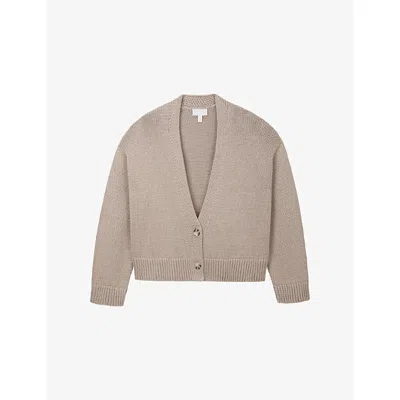 The White Company S Hazelwood V-neck Boxy-fit Cotton Cardigan Xs