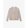 The White Company S Hazelwood V-neck Button-down Linen-blend Cardigan In Gray