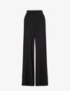 The White Company Womens Black High-rise Folded-waist Stretch-modal Trousers In Black