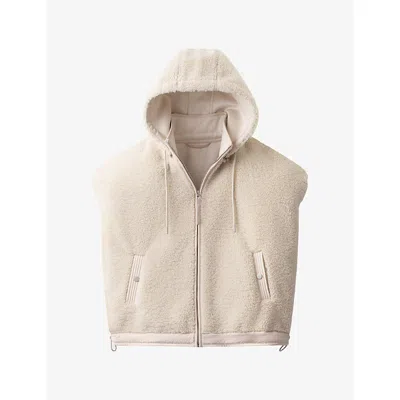 The White Company S Hooded Borg Gilet Biscuit Xl In Green