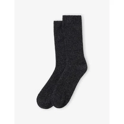 The White Company S Hot Cocoa Sparkle Cashmere Bed Socks In Gray