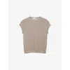 The White Company S Crewneck Relaxed-fit Cashmere T-shirt Hotchocola In Gray