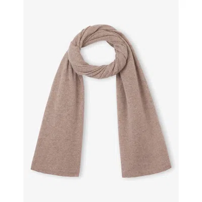 The White Company S Hotchocola Essential Ribbed-trim Cashmere Scarf