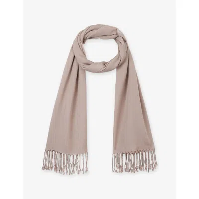 The White Company S  Fringed-edge Wool-blend Scarf