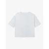 The White Company S Ice Blue Stripe-print Boxy-fit Cotton-jersey T-shirt In Gray